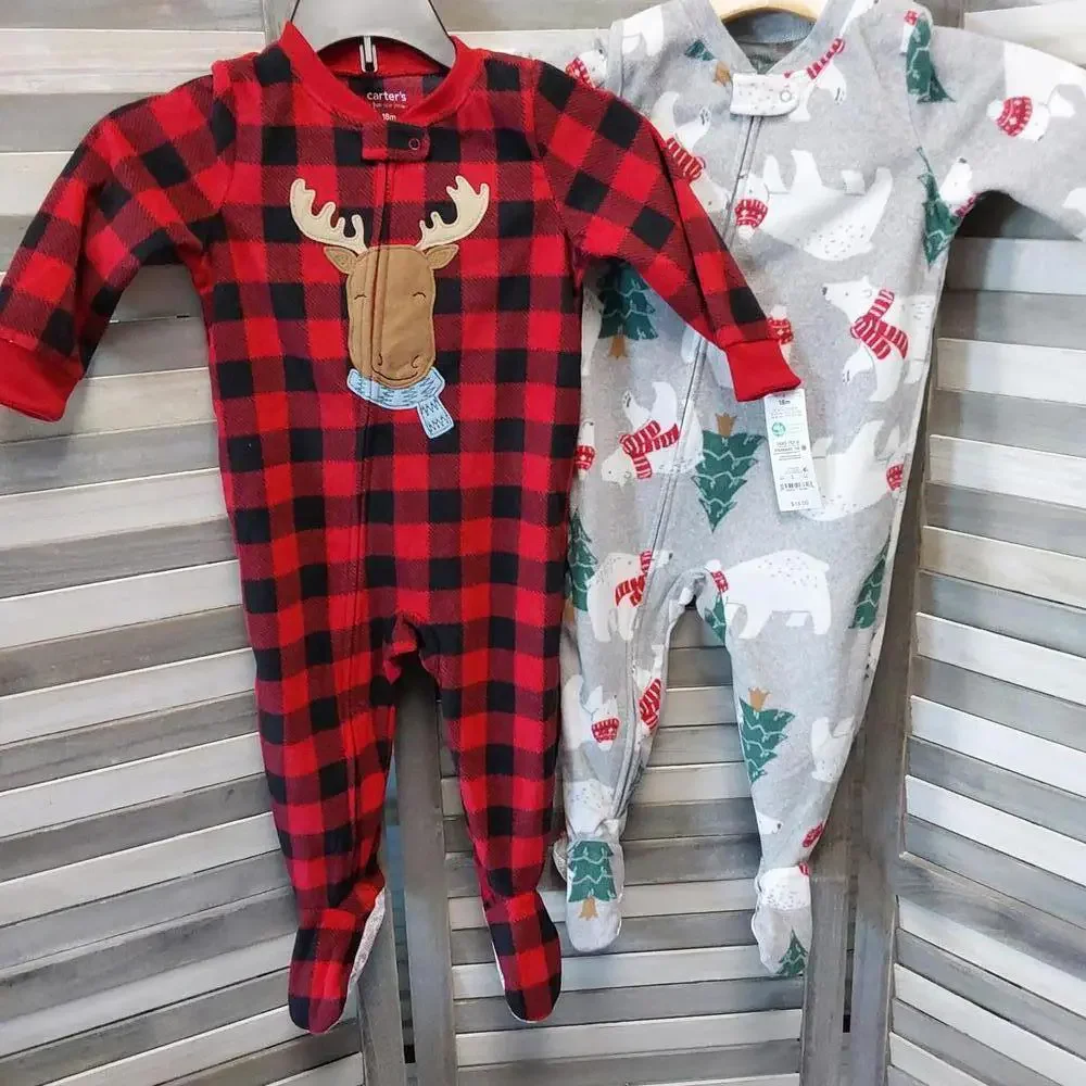 Toddler Boys' 2pk  Fleece Footed Pajama | Carters | 18m